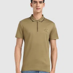 Calvin Klein Jeans Men Solid Polo Collar Cotton T-shirt-picture-41