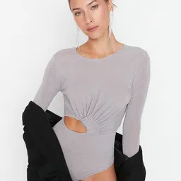 Trendyol Women Solid Bodysuit-picture-4