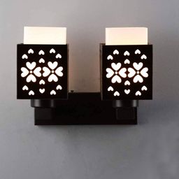 Gojeeva Black Wood Square Shaped Wall Lamp-picture-6