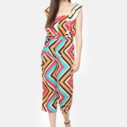 Belle Fille Orange & Green Printed Culotte Jumpsuit-picture-36