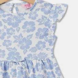 R&B Kids White Printed Regular Fit Dress image 3