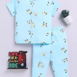 Clt.s Unisex Blue Cotton Typographic Print Night Suits-picture-17