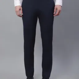 Cantabil Navy Blue Regular Fit Trousers-image-52
