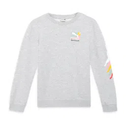 Puma Kids Light Grey Textured Full Sleeves Sweatshirt-picture-20