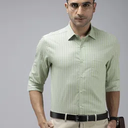 Arrow Pure Cotton Manhattan Slim Fit Opaque Striped Formal Shirt-picture-36