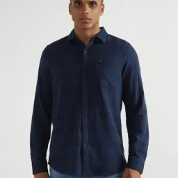 Lee Blue Slim Fit Checks Shirt-image-63