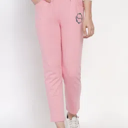 FABNEST Women Pink Solid Straight-Fit Track Pants-picture-37