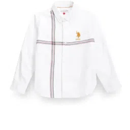 U.S. Polo Assn. Kids White Striped Full Sleeves Shirt-image-32