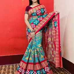 ARTFUL THREADS Ethnic Motifs Pure Cotton Handloom Sambalpuri Saree-picture-40