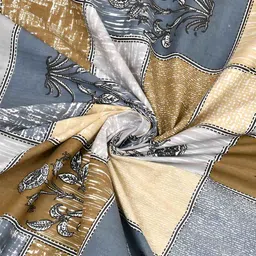 BED-SHEET.COM Grey & Brown Geometric King Bedsheet with 2 Pillow Covers image 3