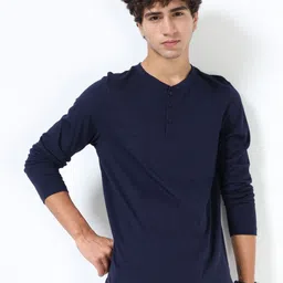 INVICTUS Men Solid Henley Neck Pure Cotton T-shirt-picture-38