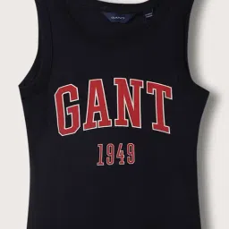 Gant Kids Navy & Red Cotton Printed T-Shirt-image-23