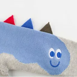 Little Surprise Box Dino Grey & Blue Color Block Full Sleeves Sweater image 4