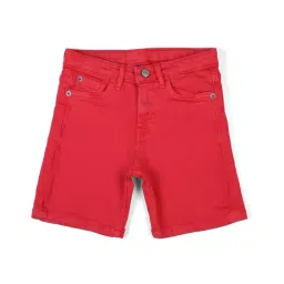 Peter England Kids Red Solid Shorts-image-59