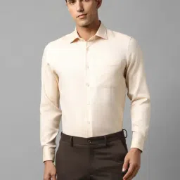 Louis Philippe Permapress Yellow Cotton Regular Fit Shirt-picture-47