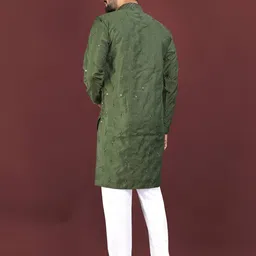 GAUMUKHI CREATION Men Embellished Sequinned Jacquard Kurta image 3