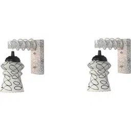 1ST TIME Black & White Colourblocked Wood Contemporary Rectangle Shaped Wall Lamp-picture-41