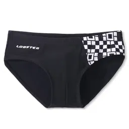 LOBSTER V Cut Swimsuit with Geometric & Text Print - Black-picture-45