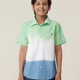 Under Fourteen Only Half Sleeves Ombre Shirt - Green-picture-16