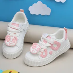 TRUFFLE COLLECTION Panda Applique Detailed Lace Ups Sneakers - Pink-picture-38