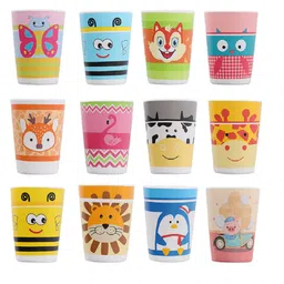 FunBlast Bamboo Fiber Glasses Giraffe Design Pack of 6 Multicolour - 380 ml Each image 2