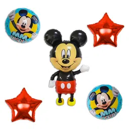 Bubble Trouble  Mickey Mouse Theme Birthday Decoration Items For Boys And Girls With Red Black Confetti And Metallic Gold Balloons With Mickey Mouse Foil Balloons And Hbd Banner- Set Of 59 Items image 3