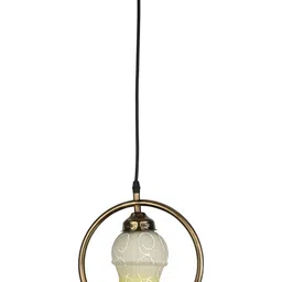 1ST TIME White & Yellow Printed Self Assembly Bell Ceiling Lamp-image-99