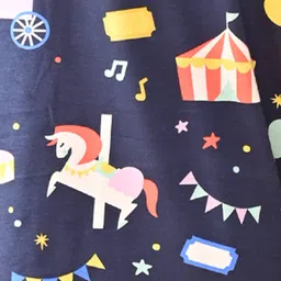 Anthrilo Cotton Knit Half Sleeves Unicron Printed Coordinating Tee & Shorts Set - Blue image 5