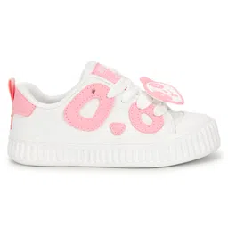 TRUFFLE COLLECTION Panda Applique Detailed Lace Ups Sneakers - Pink image 5