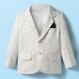 Robo Fry Cotton Knit Full Sleeves Solid Blazer With Printed Inner Tee - White & Black image 4