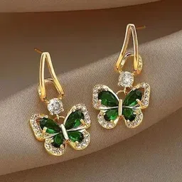 SIVA BY ANIKA Rhodium-Plated Artificial Stones Studded Korean Quirky Drop Earrings image 2