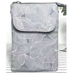 MOMISY Content generated Canvas Mobile Bag Cellphone Sling Card Holder Wallet Handbag, Crossbody Multi-function Shoulder Bag - Light Grey image 5