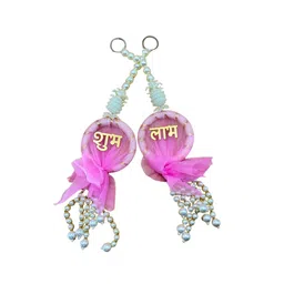 THE HOME CO. Pink & White Set Of 2 Pink & White Shubh Labh Hanging image 4