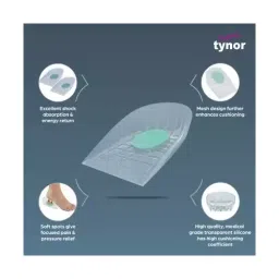 Tynor Heel Cushion Silicone Comfortable Odorless Pain Relief XL Transparent & White, Tynor-001 image 3