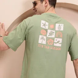 Mast & Harbour Men Printed Pure Cotton Relaxed Fit T-shirt-picture-10