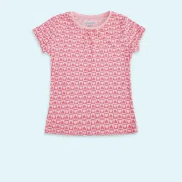 Pantaloons Junior Pink Cotton Printed T-Shirt-picture-42