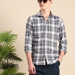 Mast & Harbour Checked & Textured Casual Shirt-picture-36