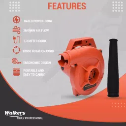 Walkers ABS Plastic Air Blower and Suction Dust Cleaner 18000 RPM, WKCBLW262M1 image 2
