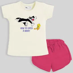 YK X Minute Mirth Infant Girls Printed Pure Cotton Tshirt with Shorts-picture-51