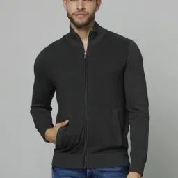 celio* Charcoal Grey Cotton Slim Fit Jacket-image-86