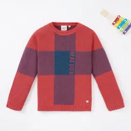 Ed-a-Mamma Kids Multicolor Self Design Full Sleeves  Sweater-image-69