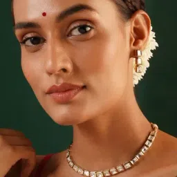 Jaypore Gold Drop Necklace & Earring Set-image-67