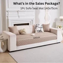 HOMETHREADS Beige & Beige Sofa Cover image 3