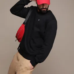 Calvin Klein Jeans Men Black Solid Embroidered Pullover Sweatshirt-picture-29