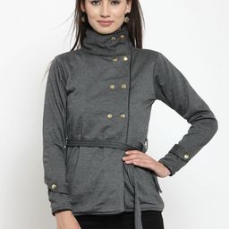 Belle Fille Women Grey Solid Tailored Jacket-picture-31