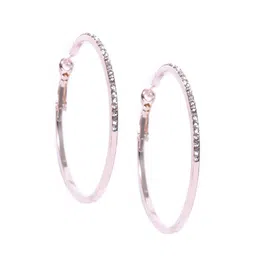 OOMPH Gold-Toned & White Circular Hoop Earrings-picture-37