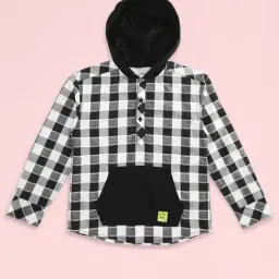 Pantaloons Junior Black & White Cotton Chequered Full Sleeves Shirt-picture-10