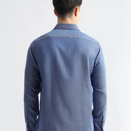 Arrow Men Textured Auto Press Pure Cotton Formal Shirt image 3