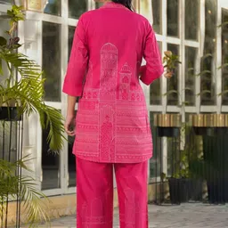 Aaysa Kurti Printed Pure Silk Top With Trousers Co-Ords image 3