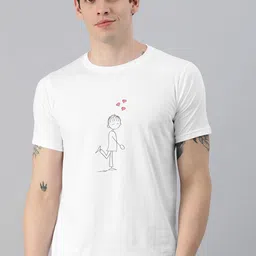 BRATMA Men White Printed Round Neck Pure Cotton T-shirt-picture-21